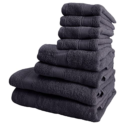 JUEGO DE 8 TOALLAS DE BAÑO: 4 toallas de cortesía 30X50 ; 2 toallas de lavabo 50X90 ; 2 toallas de ducha 70X140CM 450 gr/m2 100% algodón GRIS OSCURO JUEGO DE 8 TOALLAS DE BAÑO: 4 toallas de cortesía 30X50 ; 2 toallas de lavabo 50X90 ; 2 toallas de ducha 70X140CM 450 gr/m2 100% algodón GRIS OSCURO von WELL HOME MOBILIARIO & DECORACIÓN