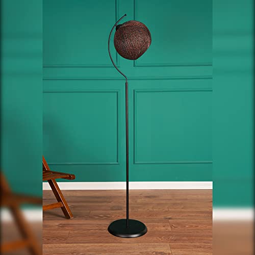 Stehleuchte mit rotem Metallstruktur Schwarz Kappe E 27 von WELL HOME MOBILIARIO & DECORACIÓN