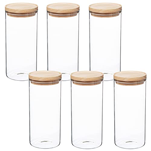 WELL HOME MOBILIARIO & DECORACIÓN WellHome Set mit 6 Gläsern aus Glas und Holz, 1,3 l, x 6 1300 ml von WELL HOME MOBILIARIO & DECORACIÓN