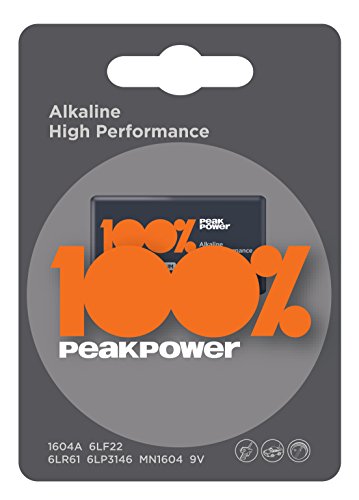 WELL BAT-9V/ALK-BL1-PP 9V Alkaline Battery 1 Stück/Blister Peak Power transparent von WELL