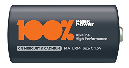 WELL BAT-R14/ALK-BL2-PP Alkaline Battery R14 (C) 2 Stück/Blister Peak Power transparent von WELL