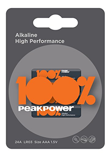 WELL BAT-R3/ALK-BL4-PP R3 Alkaline Battery (AAA) 4 Stück/Blister Peak Power transparent von WELL