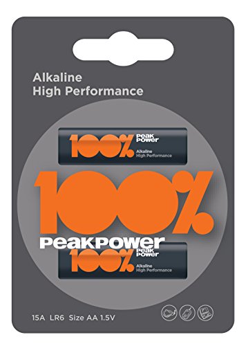 WELL BAT-R6/ALK-SH2-PP Alkaline Battery R6 (AA), Shrink Peak Power transparent von WELL