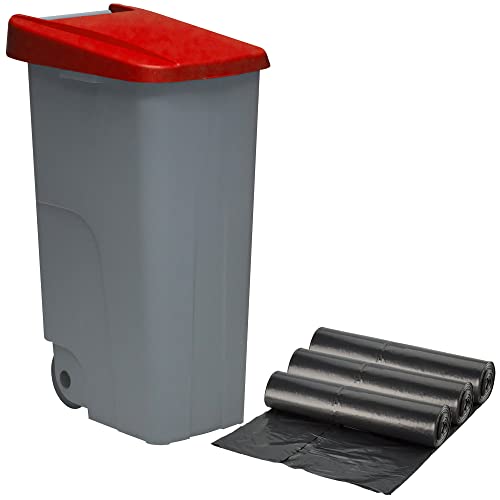 Recyclingbehälter 110 Liter geschlossen + 3x Müllsäcke mit 10 Einheiten von WELLHOME