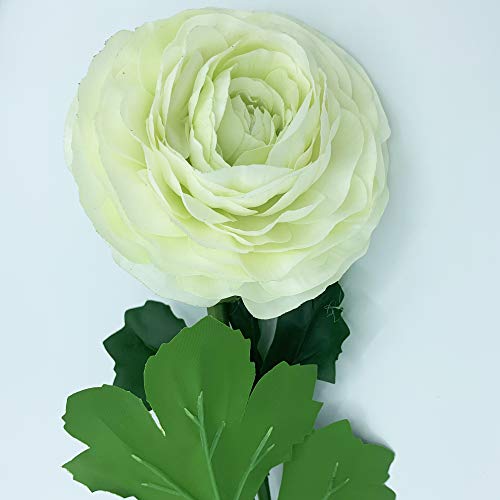 Riese Ranunculo Bouquet mit 55 cm natürlicher Berührung mit Ø12 cm Blüten in Weiß von WELLHOME