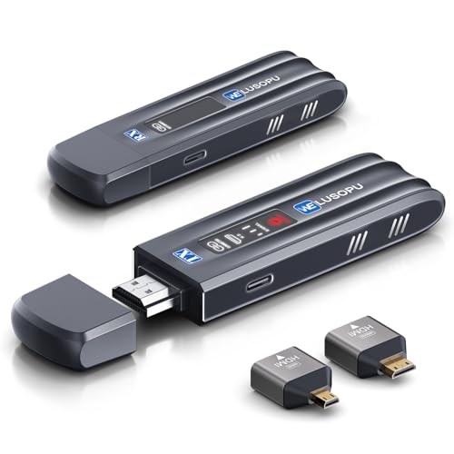 2025 HDMI Wireless, Wireless HDMI Transmitter and Receiver mit Smart LED Display, 5G Funkverlängerung Videos 1080P@60Hz, 165 Fuß Reichweite für Laptop, PC, Camcorder, TV Box zu TV, Monitor, Projektor 2025 HDMI Wireless, Wireless HDMI Transmitter and Receiver mit Smart LED Display, 5G Funkverlängerung Videos 1080P@60Hz, 165 Fuß Reichweite für Laptop, PC, Camcorder, TV Box zu TV, Monitor, Projektor von WELUSOPU
