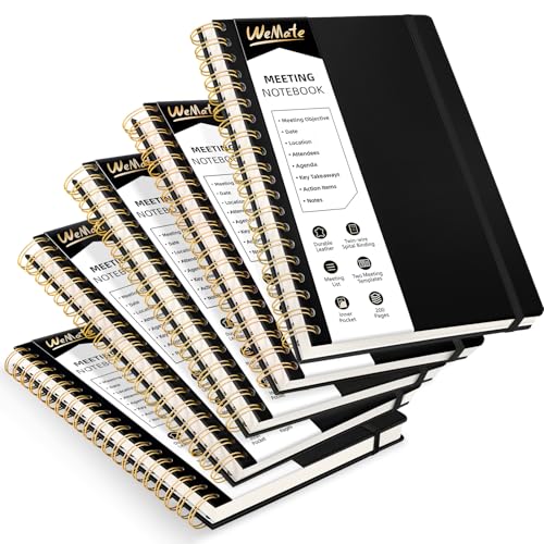 WEMATE 5 Besprechungsnotizbücher für die Arbeit mit Aktionselementen 200 Seiten, Bürobedarf zum Erstellen von Besprechungsnotizen 26 × 18 cm, Komplett schwarzes Set WEMATE 5 Besprechungsnotizbücher für die Arbeit mit Aktionselementen 200 Seiten, Bürobedarf zum Erstellen von Besprechungsnotizen 26 × 18 cm, Komplett schwarzes Set von WEMATE