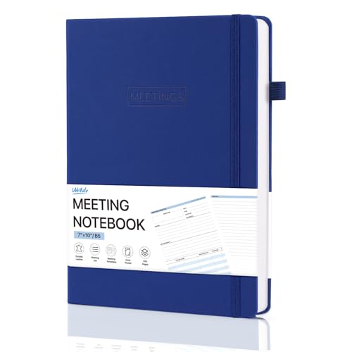 WEMATE Multi-Page Action Meeting Notebook, Meeting-Planer Bürobedarf, Meeting Agenda Record Hardcover Meeting Protokollbuch, dunkelblau von WEMATE