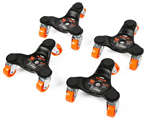 WEN DL6300 Tri-Dolly-Set, 15,2 cm, 136 kg, Schwarz, 4 Stück von WEN