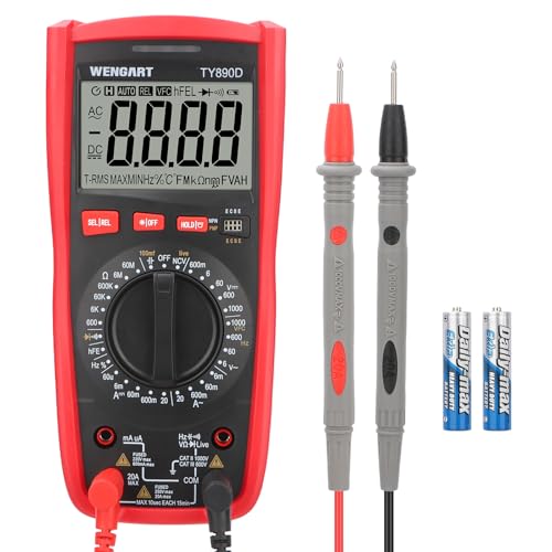 Wengart-Multimeter WG890D, digitales manuelles Messbereichsmessgerät 1000 V AC/DC, Prüfspannung, Strom, Widerstand, Kapazität, Frequenz, Transistor, Summer, Neutralleiter, Diode, Datenhaltefunktion Wengart-Multimeter WG890D, digitales manuelles Messbereichsmessgerät 1000 V AC/DC, Prüfspannung, Strom, Widerstand, Kapazität, Frequenz, Transistor, Summer, Neutralleiter, Diode, Datenhaltefunktion von WENGART
