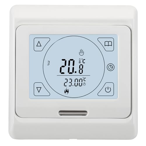 Wengart Raumthermostat Digital Thermostat WG809,AC230V 3A, programmierbar LCD Touchscreen,Unterputz für Wassererwärmung Fußbodenheizung, weiß Wengart Raumthermostat Digital Thermostat WG809,AC230V 3A, programmierbar LCD Touchscreen,Unterputz für Wassererwärmung Fußbodenheizung, weiß von WENGART