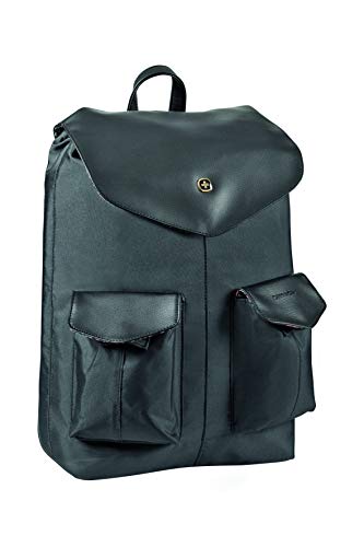 WENGER 604801 14" MarieJo Laptop umtauschbarer Tragetasche/Rucksack mit Tablet Beutel (14 Liter), Schwarz/Blumenmuster, 18x27x39 von WENGER