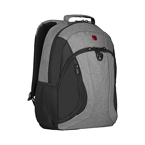 Wenger 606874 Mercury Laptop-Rucksack für Notebooks bis zu 16 Zoll, Gepolstertes Laptop-Fach und Netz-Seitentaschen, Grau (26 Liter) von WENGER