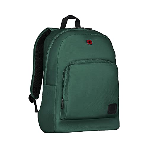 Wenger 610197 CRANGO Laptop-Rucksack für Notebooks bis zu 16 Zoll, Gepolstertes Laptop-Fach und Essentials Organizer, Grün (27 Liter) von WENGER