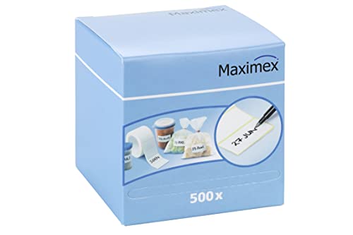 Maximex Haftetiketten 500 Stück, mit Dispenser - 500 Stück, mit Dispenser, Papier, 7 x 7 x 7 cm, Weiß von WENKO