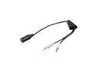Wentronic Goobay Audio Adapter für Apple iPhone, Schwarz, 0.4 m - Verbindet ein iPhone-Stereo-Headset (3,5mm Klinkenstecker/4pol) mit einem PC oder Notebook. (48980) von WENTRONIC GMBH