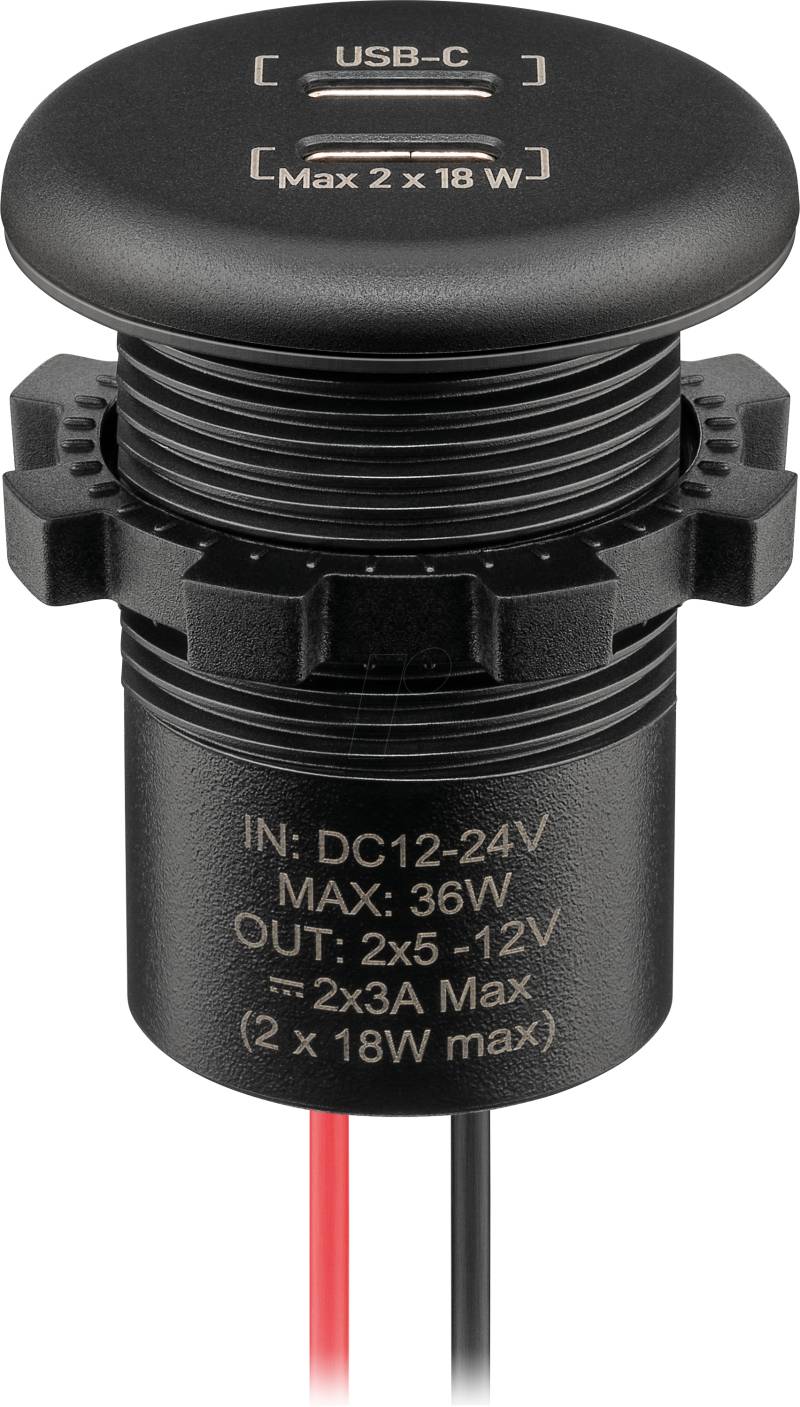 WTS 61692 - Caravan - Steckdose, 2x USB-C, schwarz von WENTRONIC SOLUTIONS