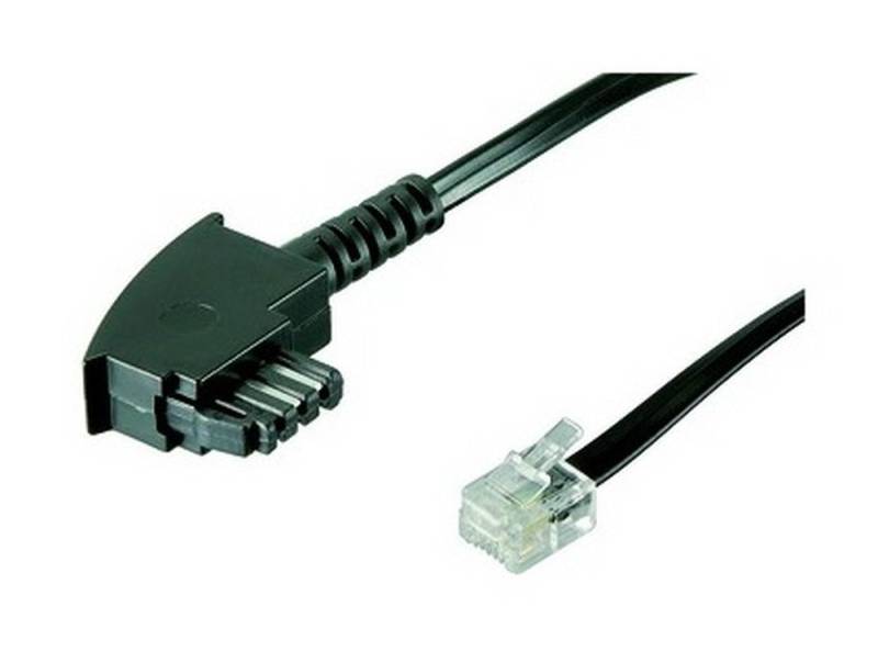 Goobay Telefonkabel, 10m TAE F > RJ11 6 (4) Stecker schwarz 4p von Goobay