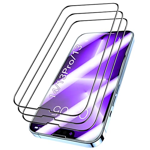 WEOFUN [3 Stück] 3D Schutzfolie für iPhone 14 / iPhone 13 Pro/iPhone 13，Panzer Schutz Glas kompatibel mit iPhone 14/13 Pro / 13 - Schwarz，6.1 Zoll von WEOFUN