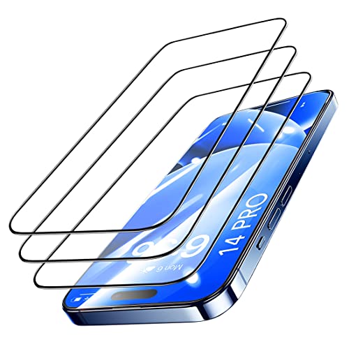 WEOFUN [3 Stück] 3D Schutzfolie für iPhone 15/14 Pro，Panzer Schutz Glas kompatibel mit iPhone 15/14 Pro - Schwarz，6.1 Zoll von WEOFUN
