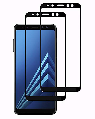 WEOFUN 3D Panzerfolie für Samsung galaxy A8 2018 [2 Stück] ，Schutzfolie für Samsung galaxy A8 2018 [ 9H Härte Displayschutz, Anti-Kratzen, Anti-Öl, Anti-Bläschen ] - Schwarz von WEOFUN