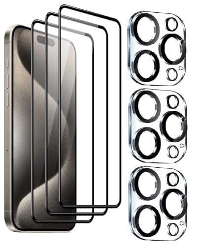 WEOFUN 6-in-1 3D Schutzfolie für iPhone 15 Pro Max, 3 Stücke Schutzfolie Mit 3 Stück Kamera Schutzfolie für kompatibel mit iPhone 15 Pro Max,6.7 Zoll WEOFUN 6-in-1 3D Schutzfolie für iPhone 15 Pro Max, 3 Stücke Schutzfolie Mit 3 Stück Kamera Schutzfolie für kompatibel mit iPhone 15 Pro Max,6.7 Zoll von WEOFUN