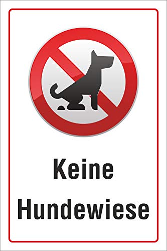 Schild Keine Hundewiese Hundeklo Hundekot Wiese Hundehaufen 3 mm Alu-Verbund 300 x 200 mm von WERBEPUNKT.