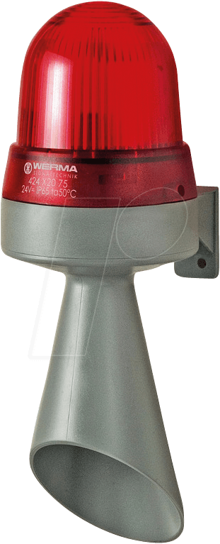 WERMA 424 120 75 - Kombigerät, LED/Hupe, rot, 24 V AC/DC von WERMA SIGNALTECHNIK