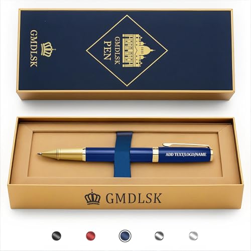 WERWAES Hochwertiger personalisierter Kugelschreiber mit Gravur - Individueller Stift mit Namen | Edles Geschenkset für besondere Anlässe (Blau) von WERWAES