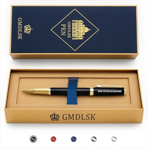 WERWAES Hochwertiger personalisierter Kugelschreiber mit Gravur - Individueller Stift mit Namen | Edles Geschenkset für besondere Anlässe (Schwarz) von WERWAES