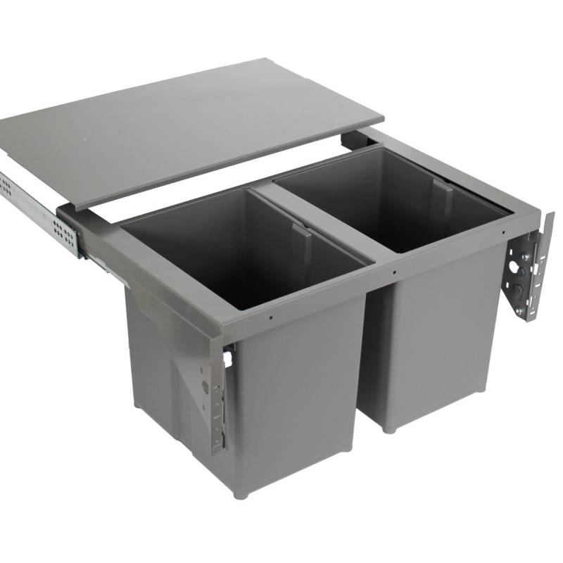 WESCO 2 x 17 L PBSC 1 Einbau Abfallsammler Mülleimer 60 cm Grau 34 L von WESCO