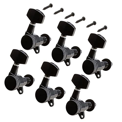 WESIEVYA 1 Satz Saiten, Schwarze Saiten, Präzise Gitarren Stimmgeräte, Gitarren Stimmwirbel, Gitarren Stimmwirbel, Gitarren Verriegelungs Tuner, Gitarren Verriegelungs Tuner, Gitarren von WESIEVYA