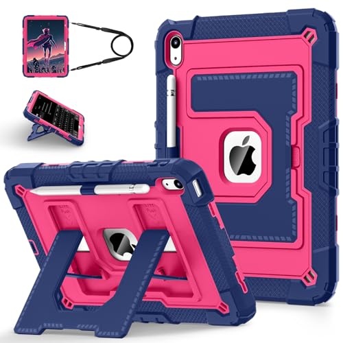 WESOROL CASE Schutzhülle für iPad (A16) 11. Generation 11 Zoll (2025) / iPad 10. Generation 10,9 Zoll (2022), kinderfreundliche 10. Generation i-Pad-Hülle mit Schultergurt, stoßfeste Abdeckung für von WESOROL CASE