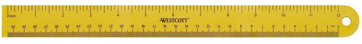 WESTCOTT Lineale Lineal flex,magne. 30cm ge/sw 30 cm gelb von WESTCOTT