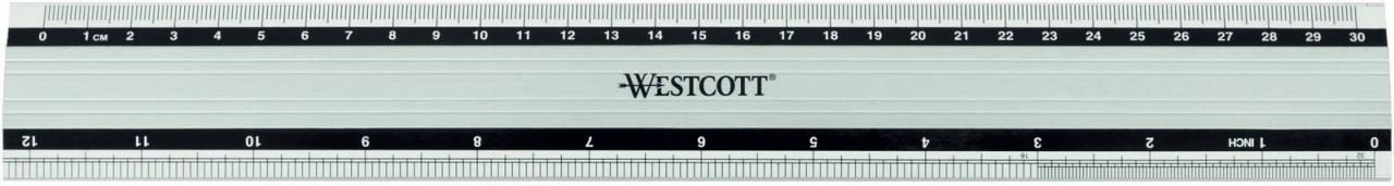 WESTCOTT Lineale Westcott Alu-Lineal, 30 cm 30 cm silber von WESTCOTT