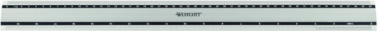 WESTCOTT Lineale Westcott Alu-Lineal, 50 cm 50 cm silber von WESTCOTT