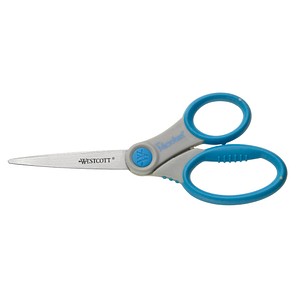 WESTCOTT Papierschere Microban Softgrip grau-blau 18,0 cm von WESTCOTT