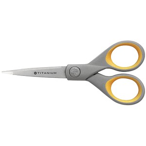 WESTCOTT Papierschere TITANIUM Super grau-gelb 13,0 cm WESTCOTT Papierschere TITANIUM Super grau-gelb 13,0 cm von WESTCOTT
