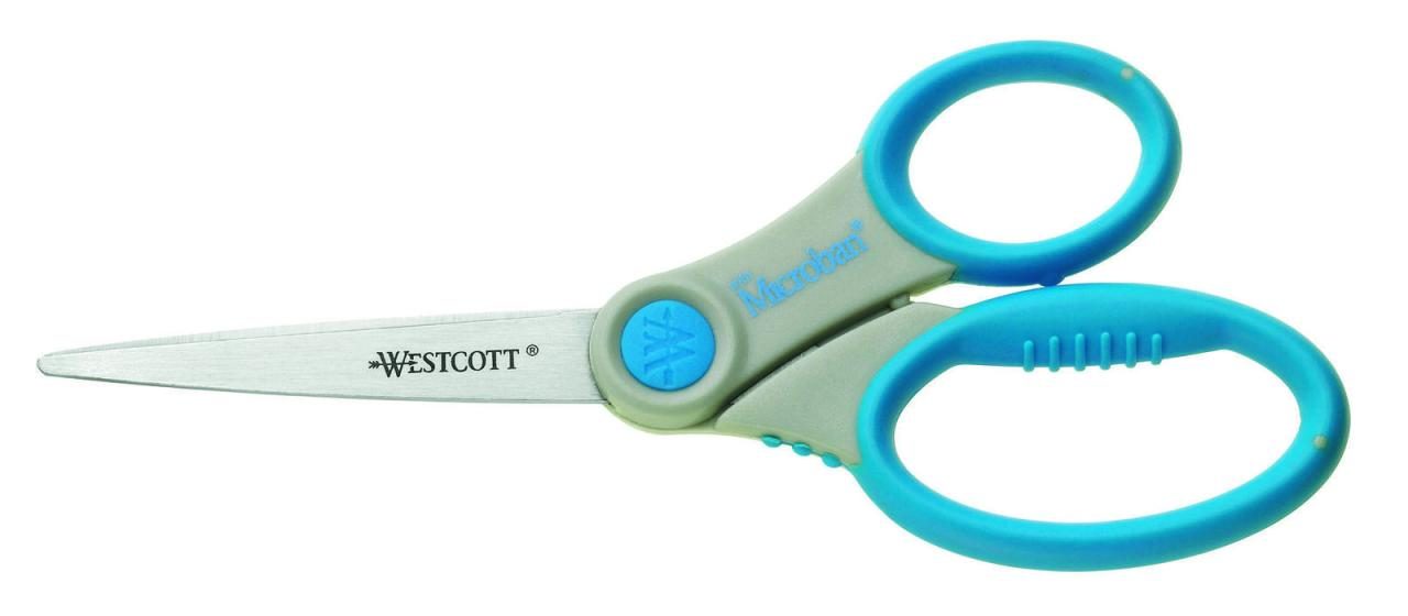 WESTCOTT Scheren Westcott Microban Schere 18cm 18 cm grau-blau von WESTCOTT