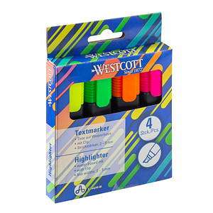 WESTCOTT Textmarker farbsortiert, 4 St. WESTCOTT Textmarker farbsortiert, 4 St. von WESTCOTT