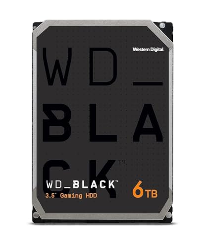 WD_BLACK HDD 6 TB (interne 3,5 Zoll-Gaming-Festplatte, Hochleistungsfestplatte, Performance Desktop HDD - 229 MB/s Lesen, 7.200 U/min, SATA 6 Gbit/s, 128 MB Cache, CMR) Schwarz von WD_BLACK