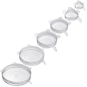 6 WESTMARK Frischhaltedeckel-Set Silikon Round 2,5 cm hoch transparent von WESTMARK