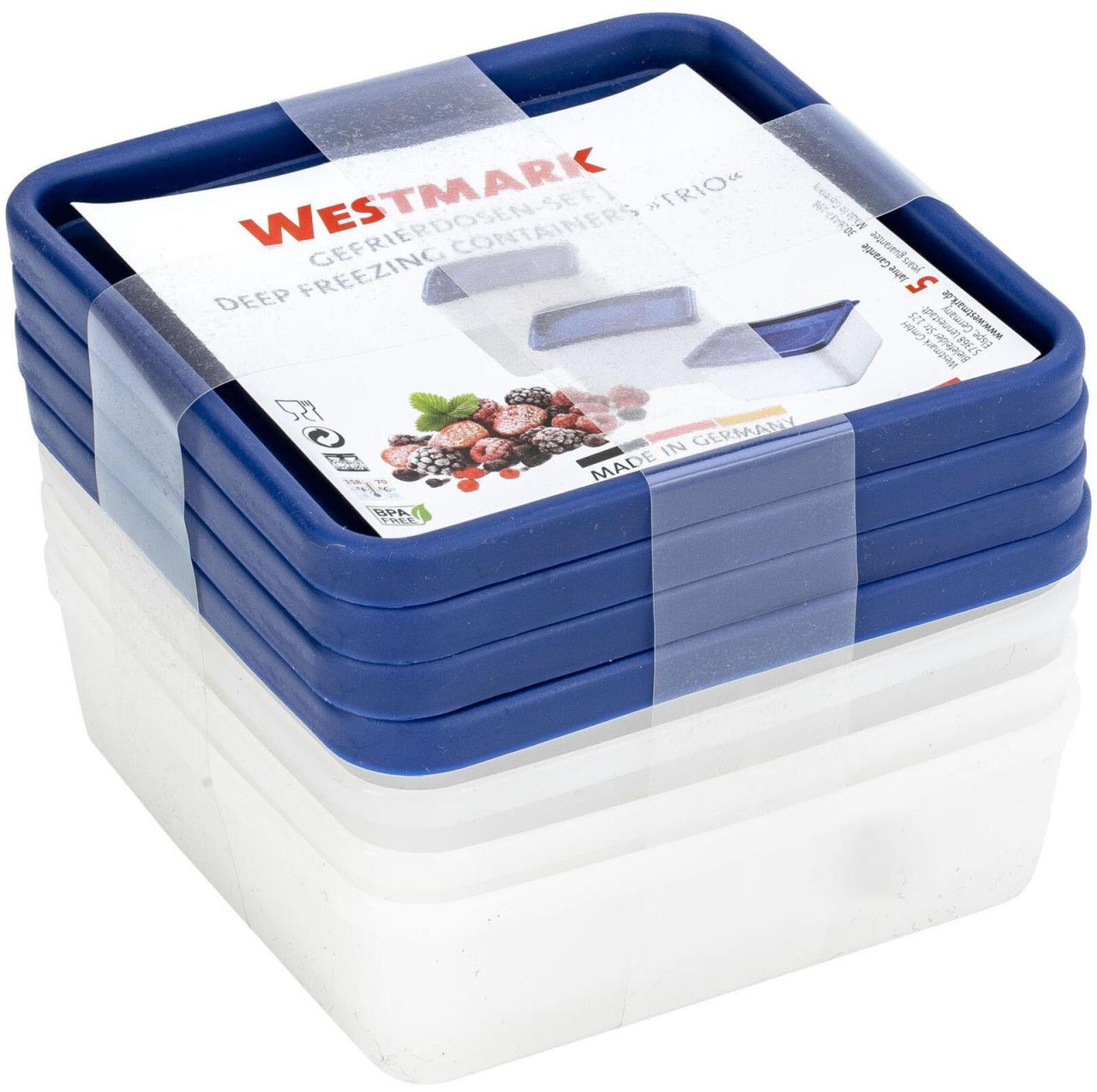WESTMARK Frischhaltedosen-Set Trio 3.6 cm hoch 0,25 l weiß, blau von WESTMARK