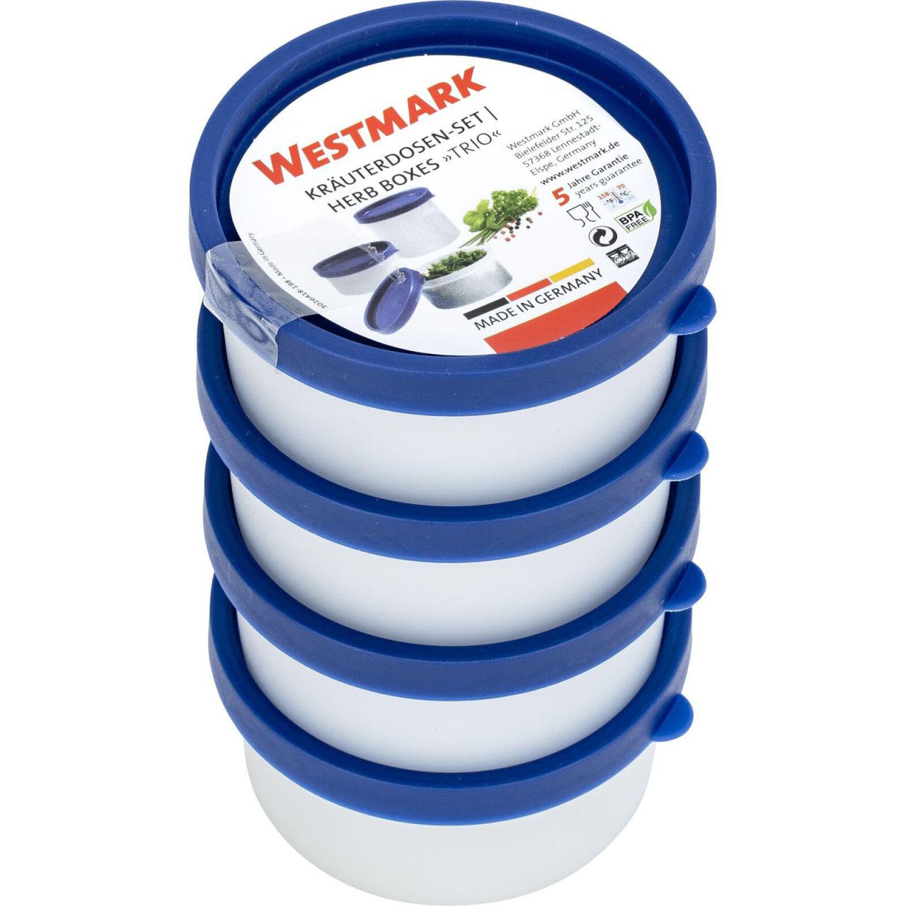 WESTMARK Frischhaltedosen Trio 3.9 cm hoch 0,1 l weiß, blau von WESTMARK