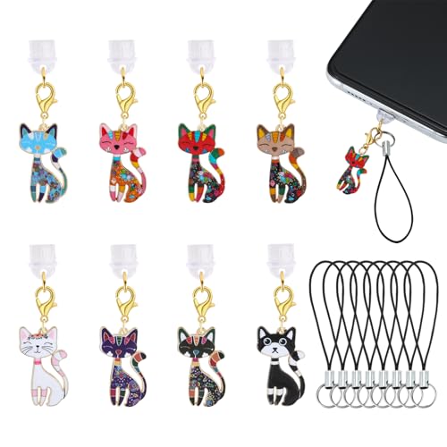 WEWAYSMILE 8 Stück Katze Staubschutzstecker USB-C-Staubschutzstecker Typ C Niedliche Handyanhänger Mit Anhängern für Die Meisten Typ-C-Handys WEWAYSMILE 8 Stück Katze Staubschutzstecker USB-C-Staubschutzstecker Typ C Niedliche Handyanhänger Mit Anhängern für Die Meisten Typ-C-Handys von WEWAYSMILE