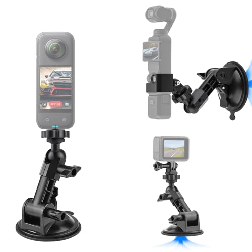 Osmo Pocket 3 Saugnapf Auto Halterung, 360° Drehbar, Universal Windschutzscheiben Armaturenbrett Halterung mit Adapter kompatibel für Insta360 X5/X4/X3/X2/X, für Straßenaufnahmen und Vlogging Osmo Pocket 3 Saugnapf Auto Halterung, 360° Drehbar, Universal Windschutzscheiben Armaturenbrett Halterung mit Adapter kompatibel für Insta360 X5/X4/X3/X2/X, für Straßenaufnahmen und Vlogging von WEWOGA