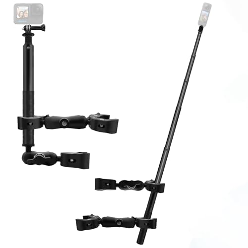 WEWOGA Motorrad-Montage Kit mit 47" Unsichtbarem Stab Fahrradlenkerhalter kompatibel mit Insta360 X4 X3 X2 X ONE RS R, mit Dual-Ball-Head, Super-Klemmen, Action-Kamera-Adapter für Fahrradvideos UTV WEWOGA Motorrad-Montage Kit mit 47" Unsichtbarem Stab Fahrradlenkerhalter kompatibel mit Insta360 X4 X3 X2 X ONE RS R, mit Dual-Ball-Head, Super-Klemmen, Action-Kamera-Adapter für Fahrradvideos UTV von WEWOGA