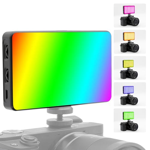 WEWOGA W140 RGB Video Lighting LED Camera Licht Foto Video Light Kamera Leuchte Dimmbar 2500-9000K Build in 3100mAh CRI95+ mit 1/4" Kaltschuh Kompatibel für DSLR Camera Vlog Fotografie TikTok Living von WEWOGA