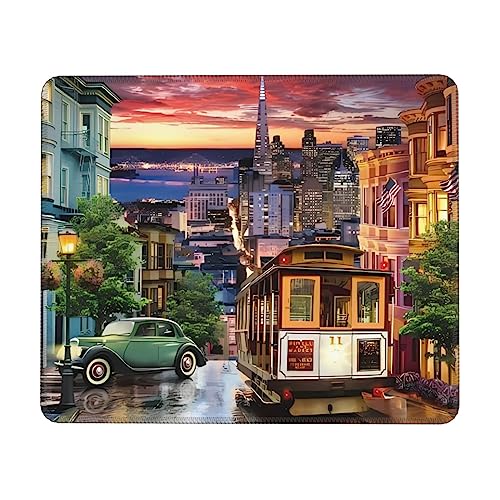 WEYEZE Mousepad Anti-Rutsch-Gummi-Unterseite mit Nahtkante San Francisco Laptop Büro Spiel Arbeit Mauspad WEYEZE Mousepad Anti-Rutsch-Gummi-Unterseite mit Nahtkante San Francisco Laptop Büro Spiel Arbeit Mauspad von WEYEZE
