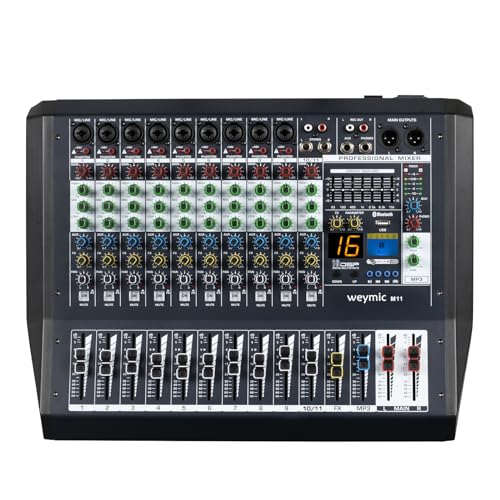 Weymic M Professional Mixer/w 16 DSP Effect/w Graphic Equalizer for Recording DJ Stage Karaoke Music Application w/USB XLR Microphone Jack, 48V Power (M11) von WEYMIC